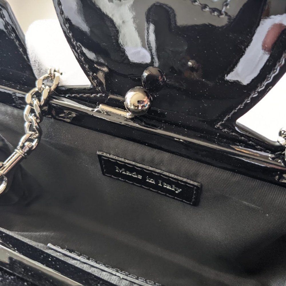 SS20 Moschino Couture Jeremy Scott SHINY BLACK BAT BAG HALLOWEEN TRICK OR CHIC - Picture 14 of 16